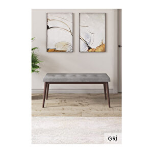 Ram Serisi, 80x132 Açılabilir Barok Ahşap Desen Mutfak Masa Takımı, 4 Sandalye Ve 1 Bench