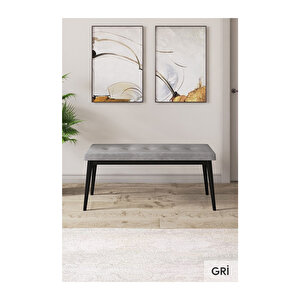 Ram Serisi, 80x132 Açılabilir Siyah Mermer Desen ,mutfak Masası Takımı, 4 Sandalye Ve 1 Bench