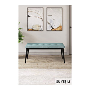Ram Serisi, 80x132 Açılabilir Siyah Mermer Desen ,mutfak Masası Takımı, 4 Sandalye Ve 1 Bench
