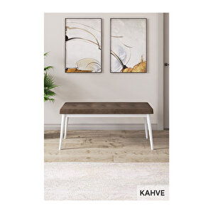 Ram Serisi, 80x132 Açılabilir Beyaz Mermer Desen ,mutfak Masası Takımı, 4 Sandalye Ve 1 Bench