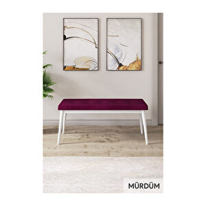 Ram Serisi, 80x132 Açılabilir Beyaz Mermer Desen ,mutfak Masası Takımı, 4 Sandalye Ve 1 Bench