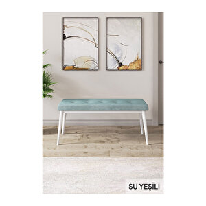 Ram Serisi, 80x132 Açılabilir Beyaz Mermer Desen ,mutfak Masası Takımı, 4 Sandalye Ve 1 Bench