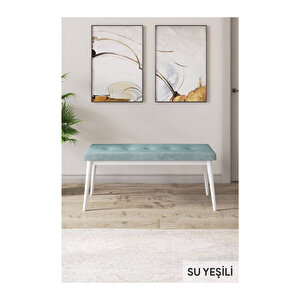 Ram Serisi, 80x132 Açılabilir Beyaz Masa, Mutfak Masası Takımı, 4 Sandalye Ve 1 Bench