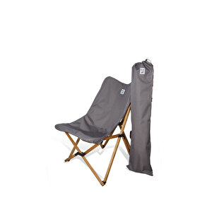 Ahşap Katlanır Masa Sandalye Seti Kahverengi Iskelet Koyu Gri Kılıf, 60x60 Masa
