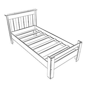 Still 100x200 Yatak Uyumlu Tek Kişilik Genç Karyola Mdf Beyaz Msty-1