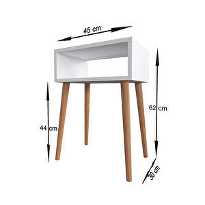 Ceren Komodin Çekmecesiz Ahşap Ayaklı Yatak Odası Başucu Komodin