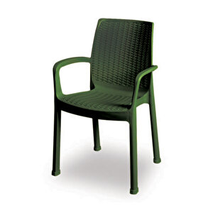 Efes Rattan Sandalye Ekonomik Koyu Yeşil