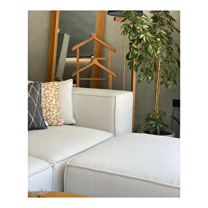 Mode Soft 4 Modül Köşe Koltuk Takımı Kırık Beyaz 01 Keten Kumaş İşbir Sünger(dairenize Teslim)