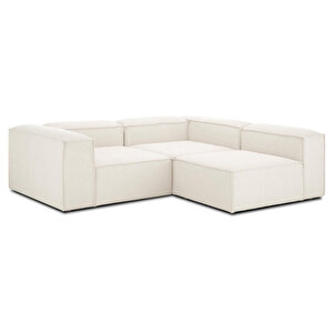 Mode Soft 3 Modül Kanepe Kırık Beyaz Keten 01 Kumaş(dairenize Teslim)