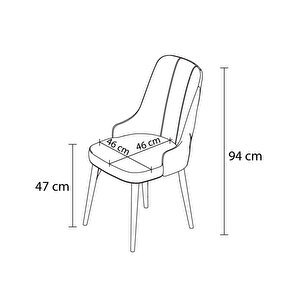 Beta 2 Adet 1. Kalite Ceviz Gürgen Ayaklı Sandalye Siyah