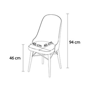 Resta 6 Adet 1. Kalite Beyaz Gürgen Ayaklı Sandalye Gri
