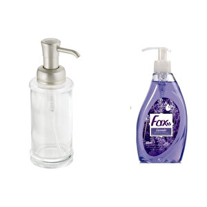 Cam Sıvı Sabunluk Ve 400 Ml Sıvı Sabun Lavanta Kokulu