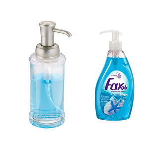 Cam Sıvı Sabunluk Ve 400 Ml Sıvı Sabun Okyanus Kokulu