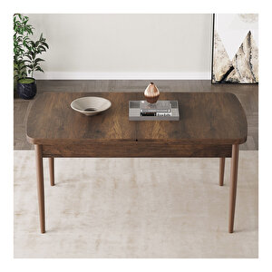 İkon Barok Desen 80x132 Mdf Açılabilir Mutfak Masası Takımı 6 Adet Sandalye Cappuccino