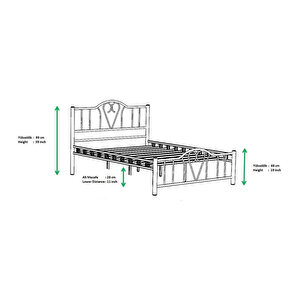 Argimo Orkide Çift Kişilik Ferforje Bordo Metal Karyola 140x200