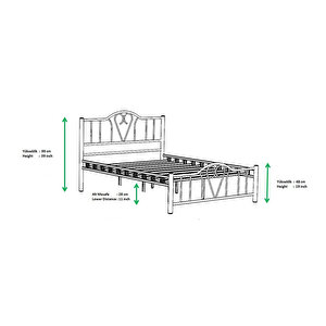 Argimo Orkide Çift Kişilik Ferforje Siyah Metal Karyola 180x200