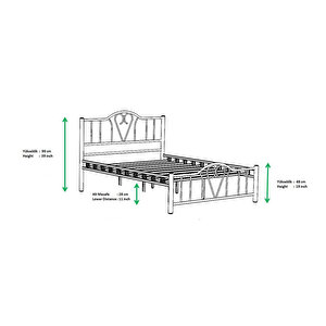 Argimo Orkide Çift Kişilik Ferforje Siyah Metal Karyola 160x200