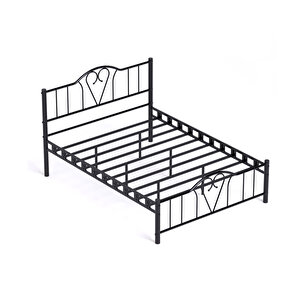 Argimo Orkide Çift Kişilik Ferforje Siyah Metal Karyola 150x200