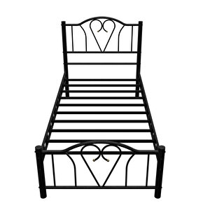 Argimo Orkide Tek Kişilik Ferforje Siyah Metal Karyola 120x200