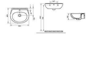 Turavit 40x50 cm Oval Lavabo