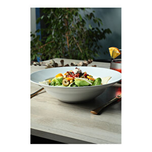 Beyaz Delta Makarna Tabağı 26 Cm