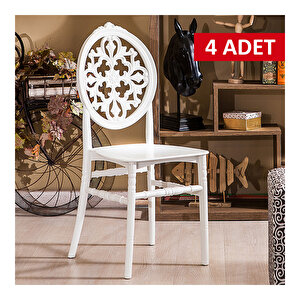 4 Adet Venüs Mutfak Sandalyesi Beyaz