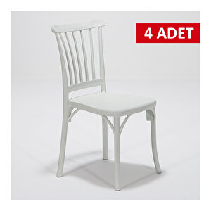 4 Adet Violet Mutfak Sandalyesi Beyaz