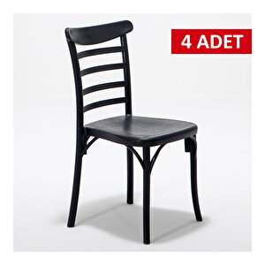 4 Adet Efes Mutfak Sandalyesi Siyah