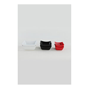 Beyaz-kırmızı-siyah Sandal Çerezlik / Sosluk 08-10-12 Cm 6 Adet