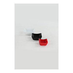 Beyaz-kırmızı-siyah Sandal Çerezlik / Sosluk 08-10-12 Cm 6 Adet