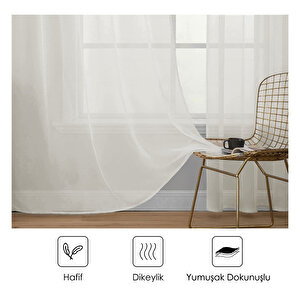 Düz Tül Perde Krem 300x270cm