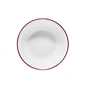 Porselen Kırmızı Fileli Yemek Takımı 6 Kişilik 18 Parça