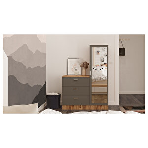 Robinhome Lyana Aynali Şifonyer Çam-gri