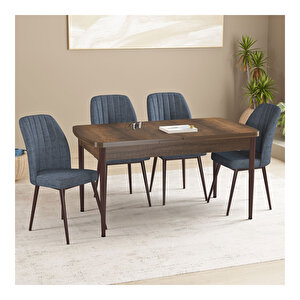 Floryn Barok Desen 80x132 Mdf Açılabilir Mutfak Masası Takımı 4 Adet Sandalye
