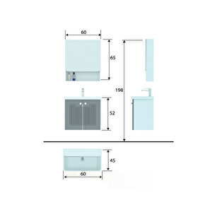 Guzmanya Banyo Dolabı 60 Cm
