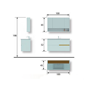 Kakule 100 Banyo Dolabı 100 cm