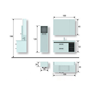 Kasımpatı 100 Banyo Dolabı Boy Dolaplı