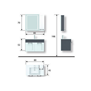 Leylak 80 Banyo Dolabı 80 Cm