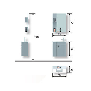 Tereryum Ebeveyn Banyo Dolabı 50 Cm