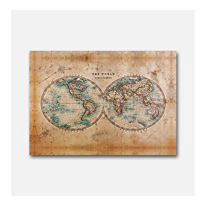 Dünya Haritasi Kanvas Tablo 70x100cm