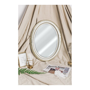 Gümüş Oval Ayna 38x50 cm