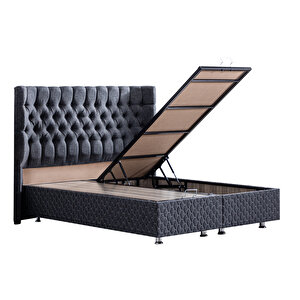 Platinum Çift Kişilik Baza Başlık Seti Antrasit 180x200 cm