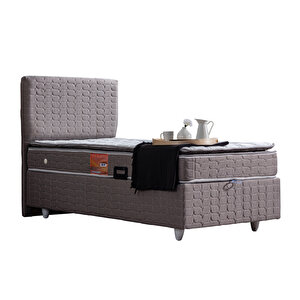 Stella Tek Kişilik Baza Başlık Real Pedli Ortopedik Yatak Seti 90x200 cm