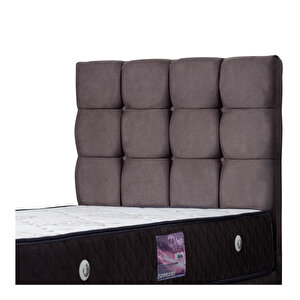 Duke Tek Kişilik Baza Başlık Deluxe Full Ortopedik Yatak Seti Antrasit 90x190 cm