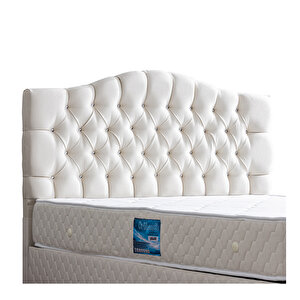 Zümrüt Çift Kişilik Baza Başlık Ortho Soft Ortopedik Yatak Seti Krem 160x200 cm
