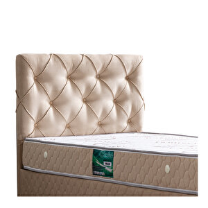 Vita Tek Kişilik Baza Başlık Comfort Ortopedik Yatak Seti Bej 90x190 cm