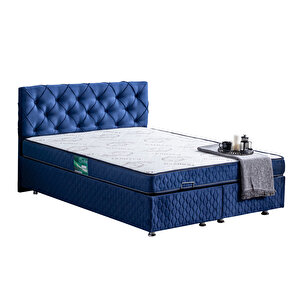 Vita Çift Kişilik Baza Başlık Comfort Ortopedik Yatak Seti Lacivert 140x190 cm