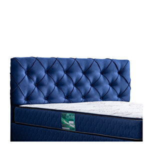 Vita Çift Kişilik Baza Başlık Comfort Ortopedik Yatak Seti Lacivert 140x190 cm