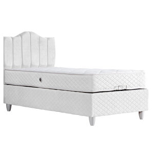 Trend Tek Kişilik Baza Başlık Letto Yatak Seti Beyaz
