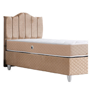 Trend Çift Kişilik Baza Başlık Letto Yatak Seti Bej